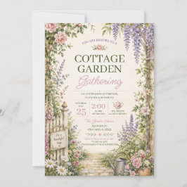 Uitnodiging voor eetbare cottage-tuinfeest