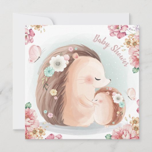 Uitnodiging voor egel-Baby shower (Voorkant)