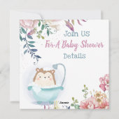 Uitnodiging voor egel-Baby shower (Achterkant)