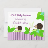 Uitnodiging voor egel-Baby shower (Voorkant)