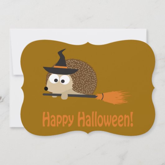 Uitnodiging voor egel Witch Halloween Party (Voorkant)