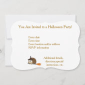 Uitnodiging voor egel Witch Halloween Party (Achterkant)