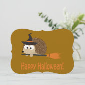 Uitnodiging voor egel Witch Halloween Party (Staand voorkant)