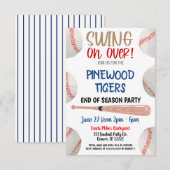 Uitnodiging voor Einde Seizoen Honkbalfeest (Voorkant / Achterkant)