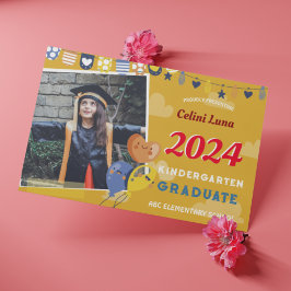 Uitnodiging voor eindexamen kleuterschool met foto