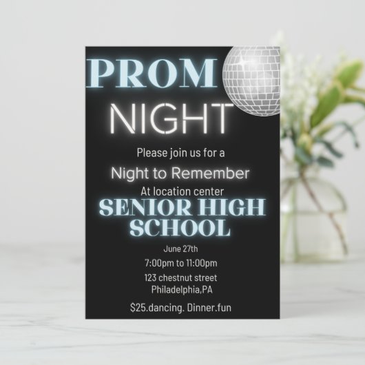 Uitnodiging voor eindexamenfeest (Staand voorkant)