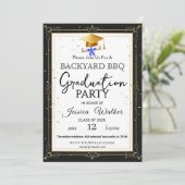 Uitnodiging voor eindexamenfeest met BBQ (Staand voorkant)
