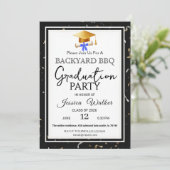 Uitnodiging voor eindexamenfeest met BBQ (Staand voorkant)