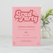 Uitnodiging voor eindexamenfeest met borrelend let (Staand voorkant)