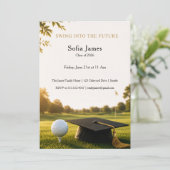 Uitnodiging voor eindexamenfeest met golf thema (Staand voorkant)