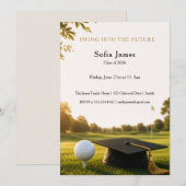 Uitnodiging voor eindexamenfeest met golf thema (Voorkant / Achterkant)