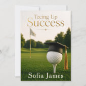 Uitnodiging voor eindexamenfeest met golf thema (Voorkant)