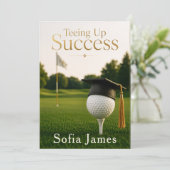 Uitnodiging voor eindexamenfeest met golf thema (Staand voorkant)