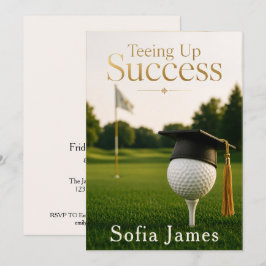 Uitnodiging voor eindexamenfeest met golf thema