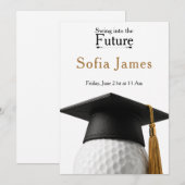 Uitnodiging voor eindexamenfeest met golf thema (Voorkant / Achterkant)