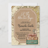 Uitnodiging voor eindexamenfeest met reisthema (Voorkant)