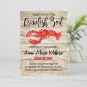 Uitnodiging voor eindexamenfeest met rustieke rivi (Staand voorkant)