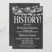 Uitnodiging voor eindexamenfeest met schoolbord ge (Voorkant / Achterkant)