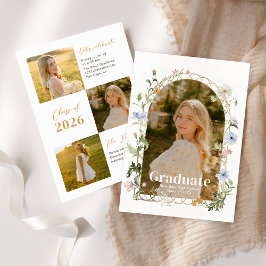 Uitnodiging voor eindexamenfeest met wilde bloemen