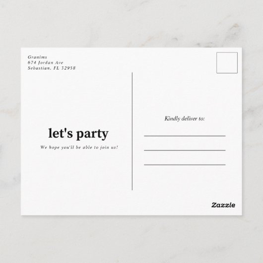 Uitnodiging voor eindexamenfeest op budget  (Achterkant)