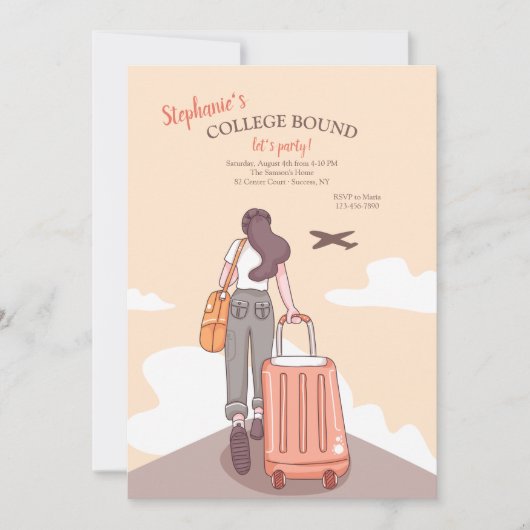 Uitnodiging voor eindexamenfeest voor meisjes (Voorkant)