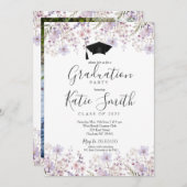 Uitnodiging voor eindexamenfeest, wilde bloemen ei (Voorkant / Achterkant)