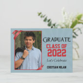 Uitnodiging voor eindexamenklas met lint (Staand voorkant)