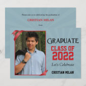 Uitnodiging voor eindexamenklas met lint (Voorkant / Achterkant)