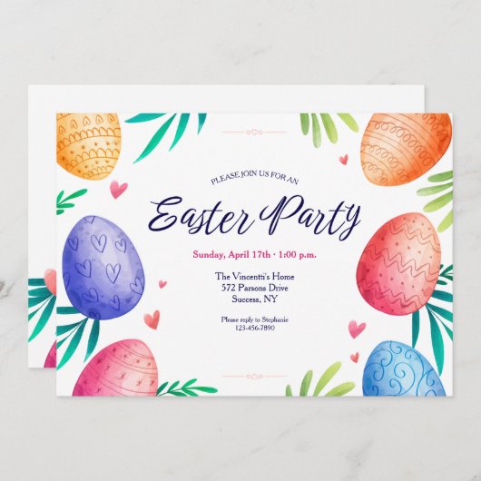 Uitnodiging voor eitjes aan de oostgrens (Voorkant / Achterkant)