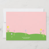 Uitnodiging voor eitjes bij paasmandje (Achterkant)