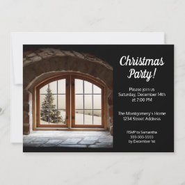 Uitnodiging voor Elegant Black en White Kerstparty