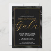 Uitnodiging voor Elegant Black Gala Fundraising Ev (Voorkant)
