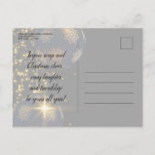 Uitnodiging voor Elegant Black Gold-kerst Briefkaart (Achterkant)