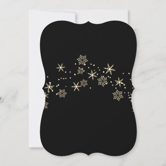 Uitnodiging voor Elegant Black & Gold Reindeer Par (Achterkant)