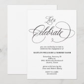 Uitnodiging voor Elegant Calligraphy Engagement Pa (Voorkant / Achterkant)