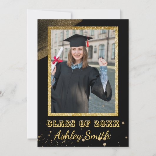 Uitnodiging voor Elegant Chic Afstuderen (Achterkant)