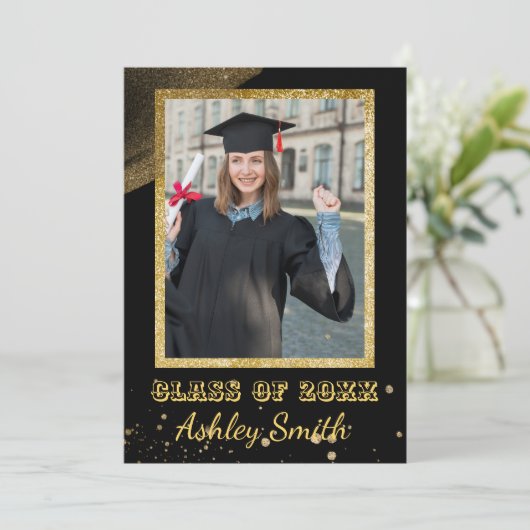 Uitnodiging voor Elegant Chic Afstuderen (Staand voorkant)