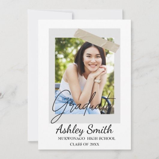 Uitnodiging voor Elegant Chic Afstuderen (Voorkant)