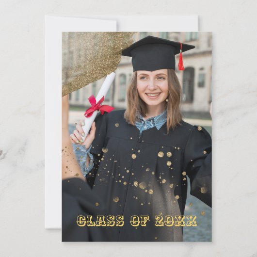 Uitnodiging voor Elegant Chic Afstuderen (Achterkant)