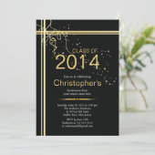 Uitnodiging voor Elegant Classic Gold Graduparty (Staand voorkant)