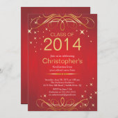 Uitnodiging voor Elegant Classic Gold Graduparty (Voorkant / Achterkant)