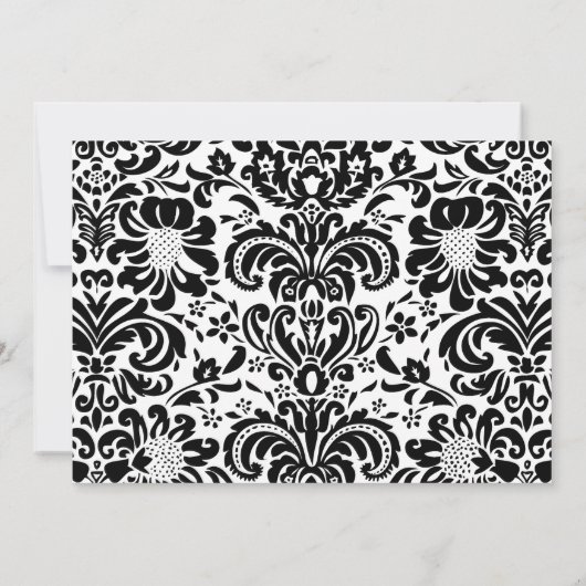 Uitnodiging voor Elegant Damask Engagement Party (Achterkant)