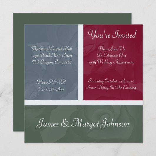 Uitnodiging voor Elegant Event Jubileum Party (Voorkant / Achterkant)