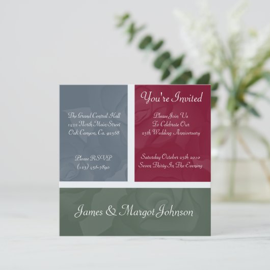 Uitnodiging voor Elegant Event Jubileum Party (Staand voorkant)