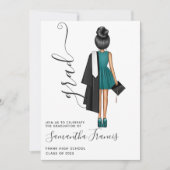 Uitnodiging voor elegant Girl Graduation Party (Voorkant)