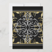 Uitnodiging voor Elegant Glitter Pattern Party (Achterkant)