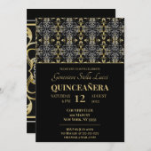 Uitnodiging voor Elegant Glitter Pattern Party (Voorkant / Achterkant)