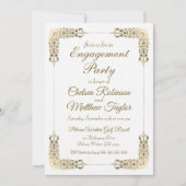 Uitnodiging voor Elegant Gold Lace Engagement (Voorkant)