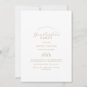 Uitnodiging voor Elegant Gold Script Graduparty (Voorkant)