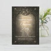 Uitnodiging voor Elegant Gothic-kerstfeest (Staand voorkant)